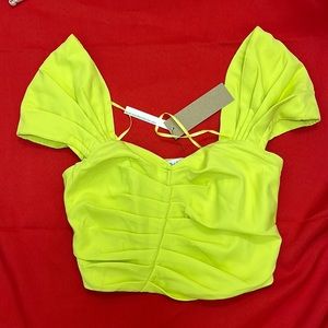 DO+BE neon green crop top NWT
